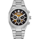 Slazenger Erkek Kol Saati – 43 Mm, Gümüş Metal Kordon, Sarı Kadran, 5 Atm