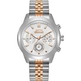 Slazenger Erkek Kol Saati – 43 Mm, Rose Gold Metal Kordon, Gümüş Kadran, 10 Atm - Gümüş - Rose