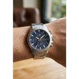 Slazenger Erkek Kol Saati | 44MM, Mavi Kadran, Multifonksiyon, Paslanmaz Çelik, 10ATM - Gümüş