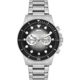 Slazenger Erkek Kol Saati – 45 Mm, Gümüş Metal Kordon, Gri Kadran, 10 Atm