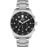 Slazenger Erkek Kol Saati 45 mm Siyah Kadran Silver Metal Kordon 10 Atm - Gümüş