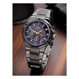 Slazenger Erkek Kol Saati Füme Kasa Lacivert Rose Gold Detaylı Kadran 42MM Mineral Cam 10 Atm Su Geçirmez Paslanmaz Çelik - Siyah - Lacivert