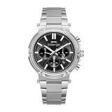 Slazenger Erkek Kol Saati Gümüş Çelik Kordon Gri Kadran 43MM Mineral Cam 10 Atm Su Geçirmez Paslanmaz Çelik Kasa - Gümüş - Siyah