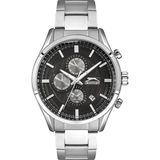 Slazenger Erkek Kol Saati Gümüş Çelik Kordon Siyah Kadran 45MM Quartz Mekanizma Mineral Cam 10 Atm Su Geçirmez Paslanmaz Çelik - Siyah - Gümüş