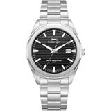 Slazenger Erkek Kol Saati Gümüş Metal Kordon Siyah Kadran 40MM Quartz Mekanizma Mineral Cam 10 Atm Su Geçirmez - Gümüş - Siyah