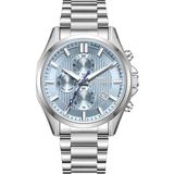 Slazenger Erkek Kol Saati Gümüş Metal Kordon Tiffany Mavisi Kadran Beyaz Detaylı 43MM Mineral Cam 10 Atm Su Geçirmez Paslanmaz Çelik - Gümüş-Mavi