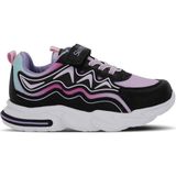 Slazenger Explorer I Unisex Çocuk Cırt Cırtlı Bej Günlük Spor Ayakkabısı - Siyah - Mor