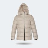 Slazenger GAFAR Büyük Beden Erkek Kapüşonlu Şişme Bej Mont & Kaban - 3XL