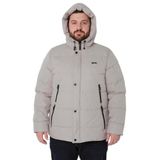 Slazenger GAFAR Büyük Beden Erkek Kapüşonlu Şişme Bej Mont & Kaban