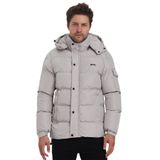 Slazenger GALAL Erkek Kapüşonlu Şişme Bej Mont & Kaban