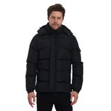 Slazenger GALAL Erkek Kapüşonlu Şişme Siyah Mont & Kaban