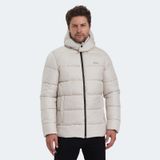 Slazenger GANEA IN Erkek Kapüşonlu Şişme Bej Mont & Kaban