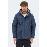 Slazenger GLOBE Erkek Kapüşonlu Lacivert Mont & Kaban