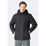 Slazenger Gravel Erkek Kapüşonlu Siyah Mont & Kaban - 2XL