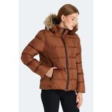 Slazenger Guest Kadın Puffer Şişme Mont Taba V3 - 2XL