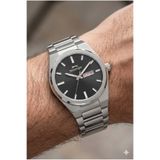 Slazenger Gümüş Renk Erkek Kol Saati | 41mm, Siyah Kadran, Paslanmaz Çelik, 10 ATM