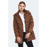 Slazenger Gwen In Kadın Puffer Uzun Şişme Mont Taba V2 - XL