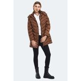 Slazenger Gwen In Kadın Puffer Uzun Şişme Mont Taba V3