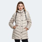 Slazenger GWEN Kadın Kapüşonlu Şişme Beyaz Mont & Kaban - 2XL