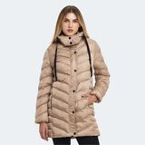 Slazenger GWEN Kadın Kapüşonlu Şişme Vizon Mont & Kaban - 2XL