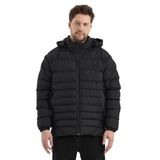 Slazenger HADI IN Erkek Kapüşonlu Şişme Siyah Mont & Kaban