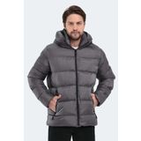 Slazenger HANK Erkek Kapüşonlu Şişme Koyu Gri Mont & Kaban