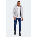 Slazenger HANK Erkek Kapüşonlu Şişme Taş Gri Mont & Kaban - 2XL