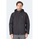 Slazenger Harmonic Erkek Siyah Softshell Kapüşonlu Fermuarlı Mont