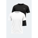 Slazenger Haunted 2 Li Set Erkek Beyaz - Siyah Tişört - XL