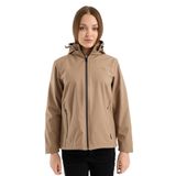 Slazenger HEAT CONTROL Kadın Çıkarılabilir Kapüşonlu Bej Mont & Kaban