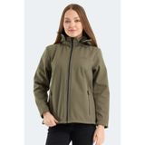 Slazenger HEAT CONTROL Kadın Çıkarılabilir Kapüşonlu Haki Mont & Kaban