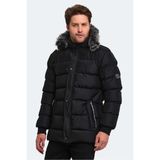 Slazenger Heck Erkek Puffer Şişme Mont Kaban Siyah V3 - 2XL
