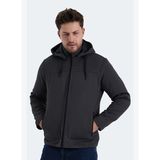 Slazenger HENDRIKKO Erkek Kapüşonlu Koyu Gri Mont & Kaban