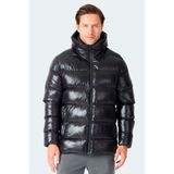 Slazenger HOOT Erkek Kapüşonlu Şişme Siyah Mont & Kaban - 2XL