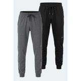 Slazenger Infernal 2 Li Set Erkek Eşofman Altı - Siyah - Koyu Gri