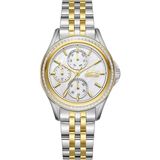 Slazenger Kadın Kol Saati 34 mm Beyaz Kadran Taşlı Kasa Gold Metal Kayış 5 Atm - Gümüş - Altın