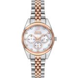 Slazenger Kadın Kol Saati 34 mm Sedef Kadran Silver Gold Kordon 3 Atm - Gümüş - Bakır