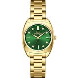 Slazenger Kadın Kol Saati Gold Metal Kordon Yeşil Kadran 28MM Mineral Cam Quartz Mekanizma 5 Atm Su Geçirmez - Altın - Yeşil