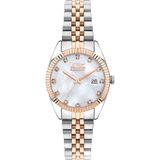 Slazenger Kadın Kol Saati Rose Gold Gümüş Renk Paslanmaz Çelik Metal Kordon Beyaz Kadran Quartz Mekanizma Mineral Cam 3 Atm Su Geçirmez - Gümüş - Bakır