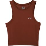 Slazenger KAIDENA IN Kadın Slim Fıt Kolsuz Kahve Tişört - XL - Black - Front Graphic