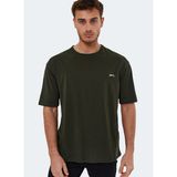Slazenger KAISER IN OVERSIZE Erkek Tişört Koyu Yeşil