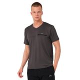 Slazenger KALLIAS Erkek Cepli V Yakan Koyu Gri Tişört