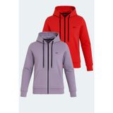 Slazenger KATYA 2 li set Kadın Kırmızı - Lila Sweatshirt