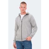 Slazenger KAZUE I Erkek Fermuarlı Kapüşonlu Cepli Koyu Gri Sweatshirt