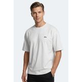 Slazenger Keane Erkek Oversıze Kahve Tişört - Beyaz