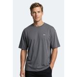 Slazenger Keane Erkek Oversıze Kahve Tişört - M - Gri