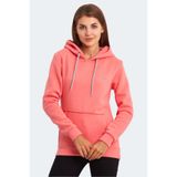 Slazenger KESHIAN IN Kadın Kapüşonlu Cepli Mercan Sweatshirt