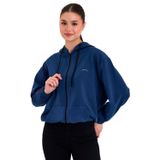 Slazenger KIMBERLEY IN Kadın Fermuarlı Kapüşonlu Cepli Indigo Sweatshırt