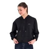 Slazenger KIMBERLEY IN Kadın Fermuarlı Kapüşonlu Cepli Siyah Sweatshırt