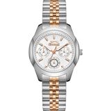 Slazenger Kol Saati – Rose Gold & Silver Kordon, Beyaz Taşlı Kadran, 5 Atm, Mineral Cam - Rose Gold - Gümüş